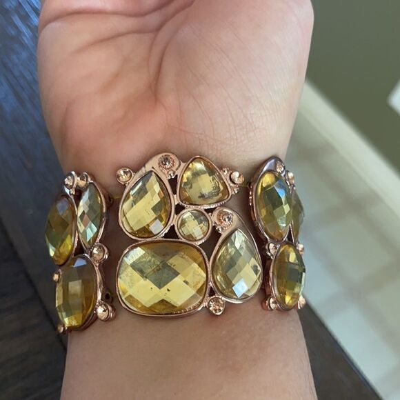 Rose Gold Bling Elastic Bracelet - Picture 2 of 6